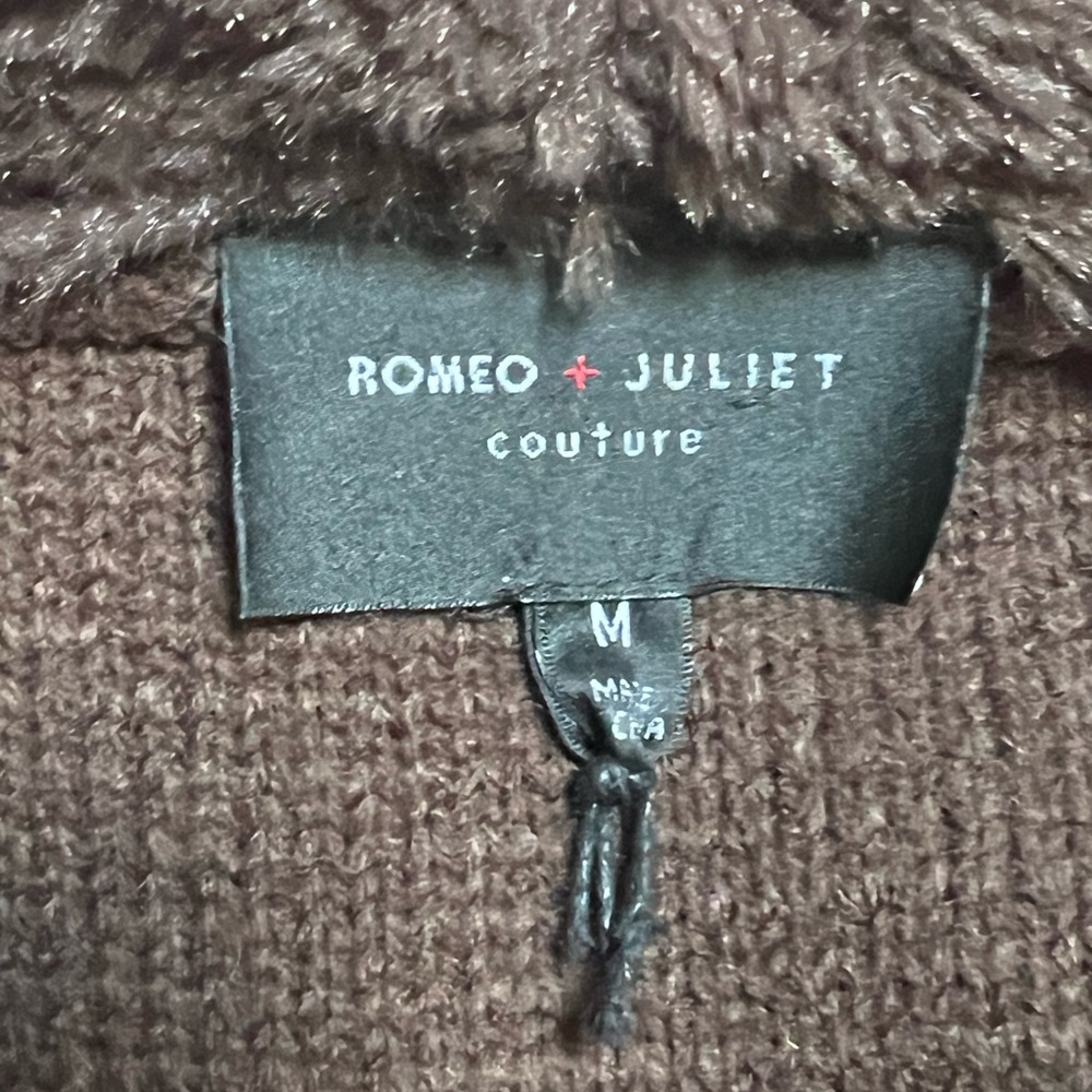 Romeo + Juliet Couture Brown Faux Shearling Open-Front Jacket | M - Picture 7 of 12